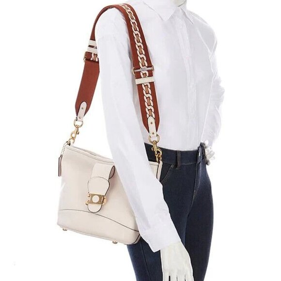 Coach Tali Chalk White Leather Crossbody Bucket Bag w/2 straps • GORGEOUS! - Picture 2 of 6